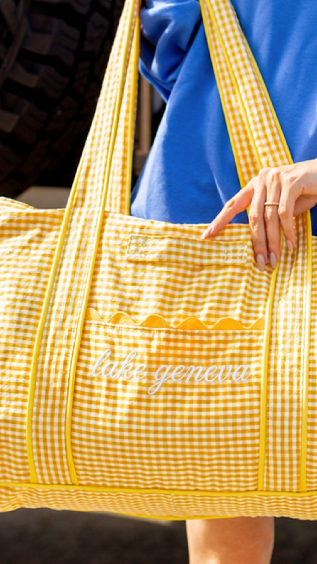 Gingham Tote Lake Geneva