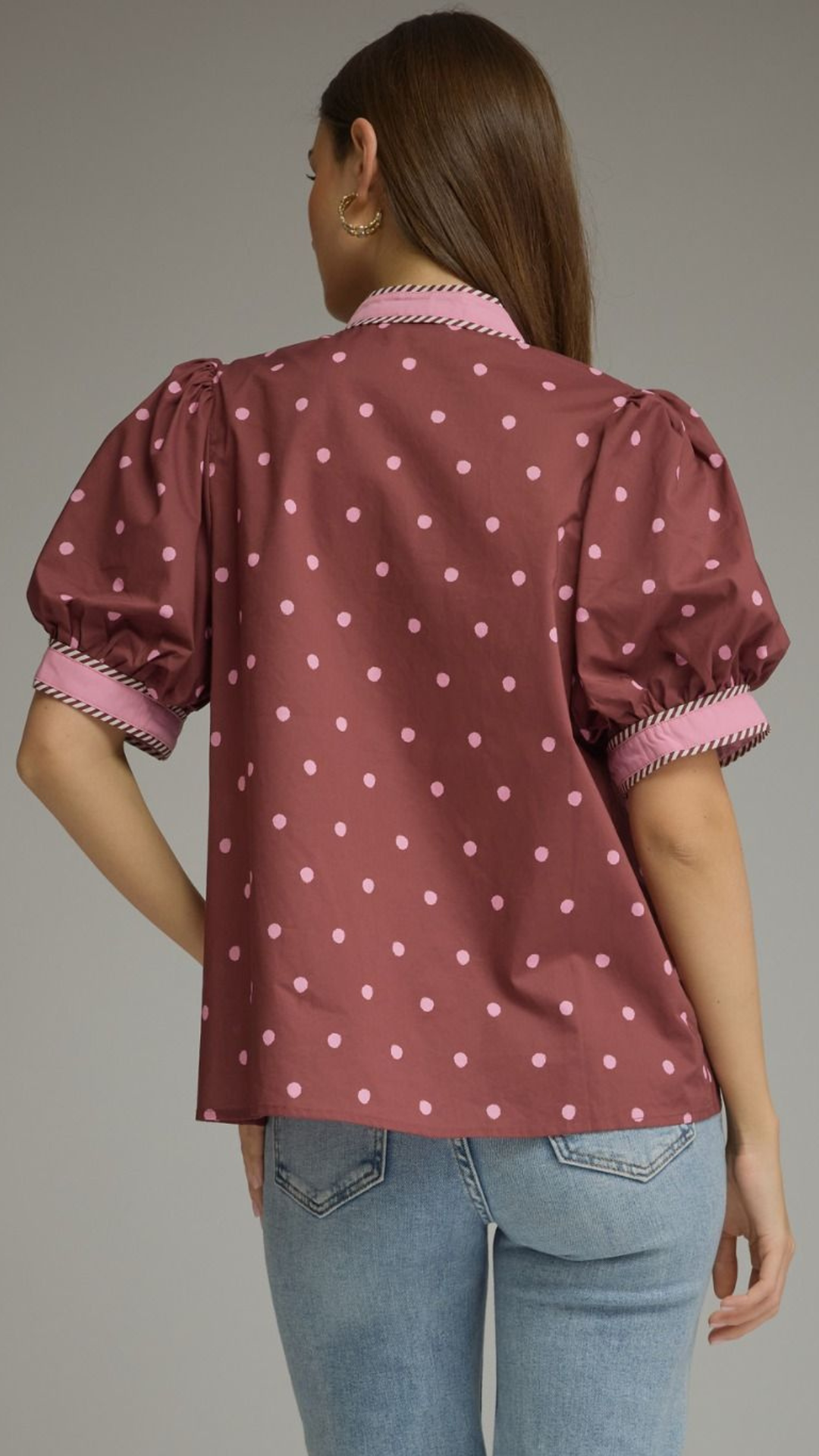 Spotted In Burgundy Top