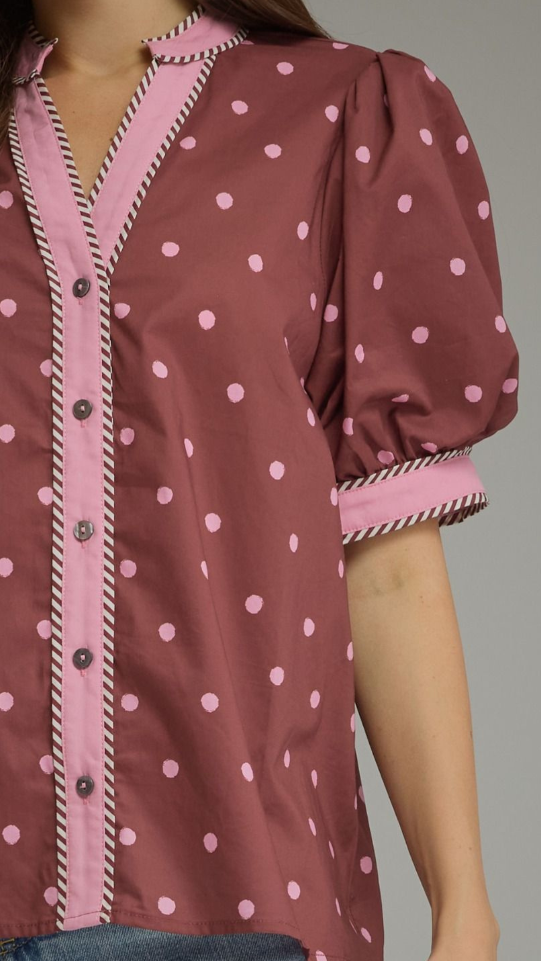 Spotted In Burgundy Top