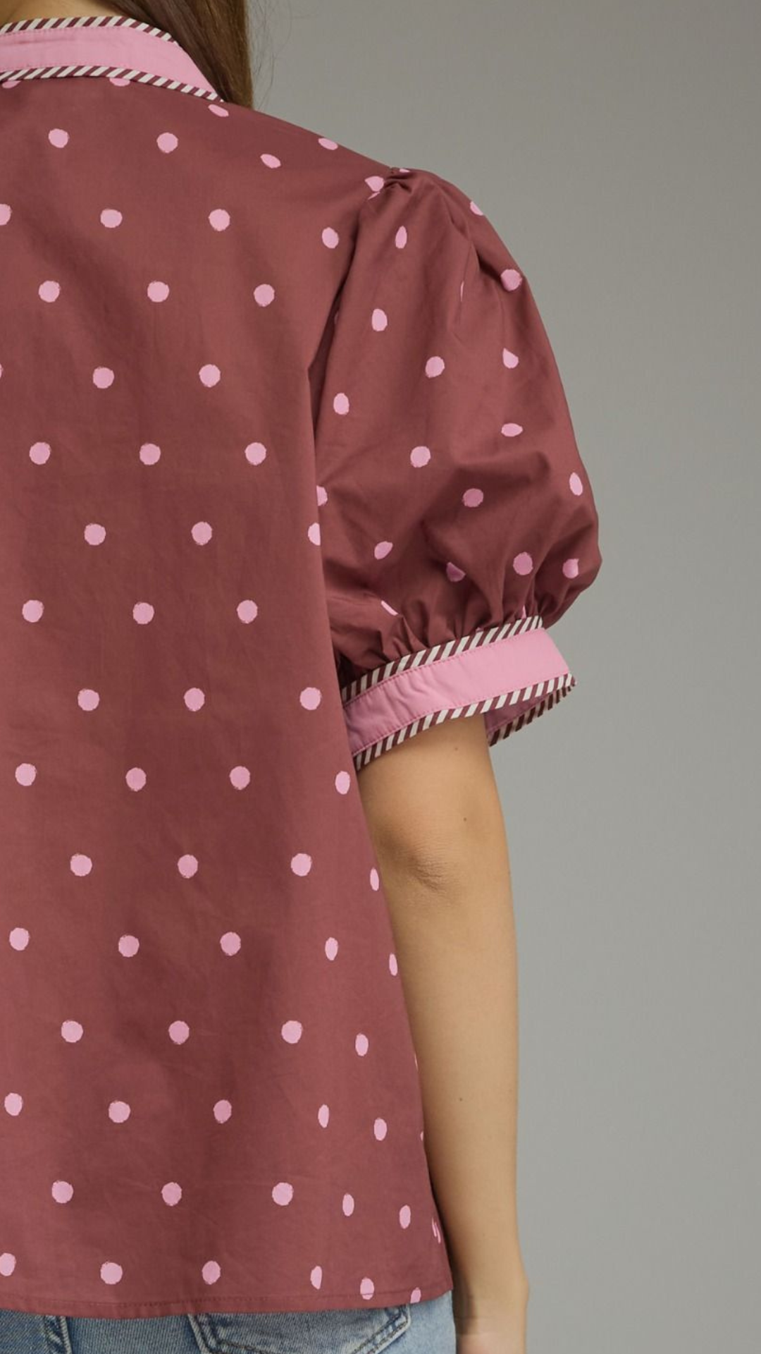 Spotted In Burgundy Top